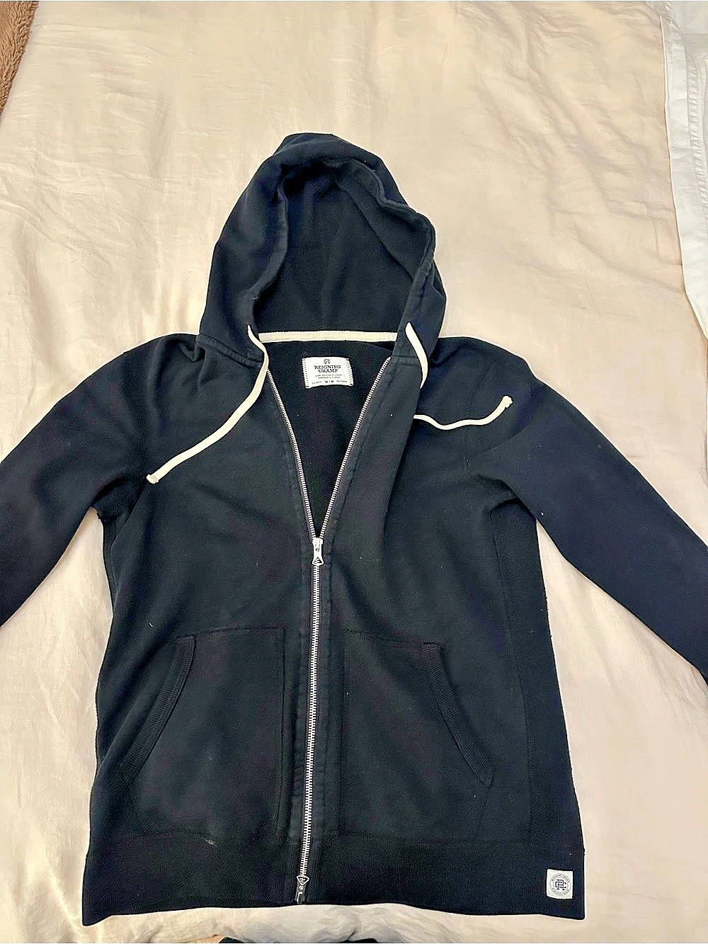 Reigning Champ Full Zip Hoodie Black Size Medium